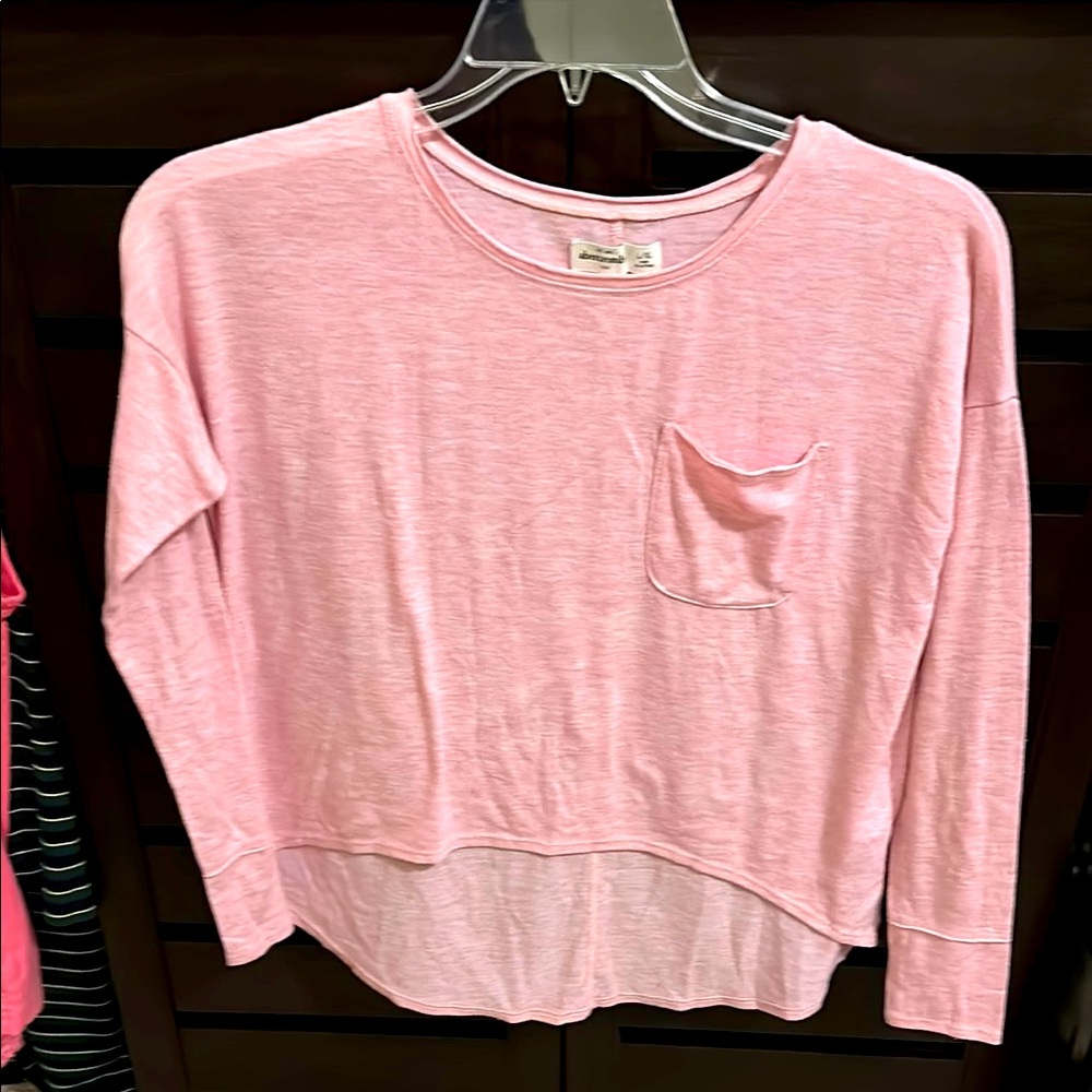Pink Long Sleeve Top with Pocket